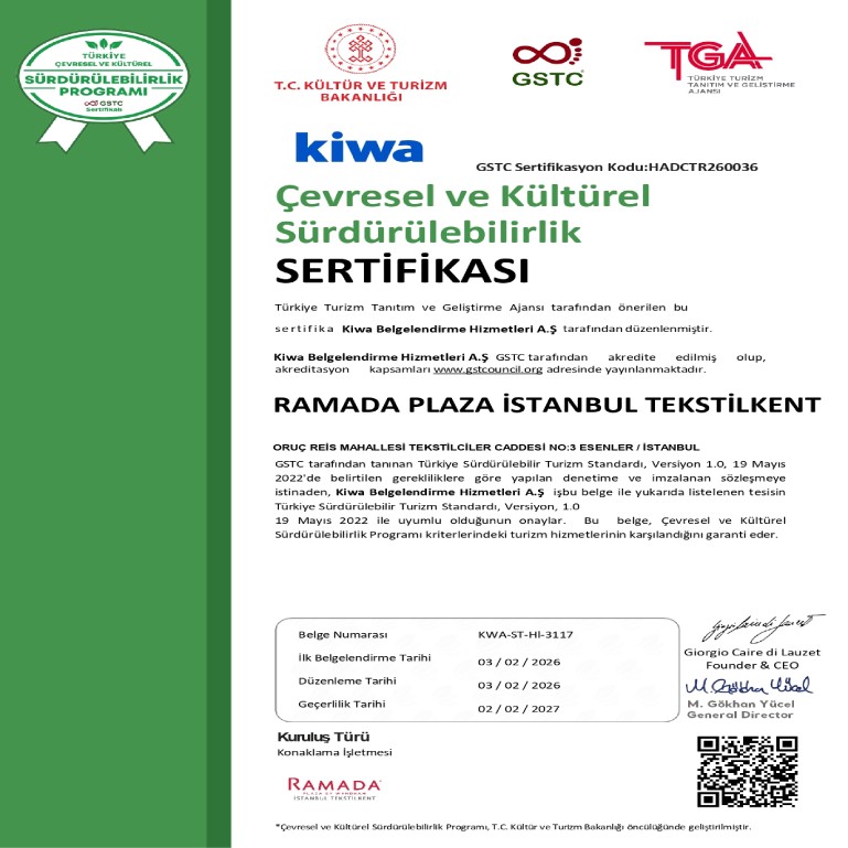 KİWA Çevresel ve Kültürel Sürdürülebilirlik Sertifikası